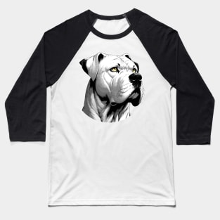 Stunning and Cool Dogo Argentino Monochrome and Gold Portrait for Father's Day Baseball T-Shirt